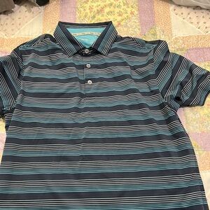 Men's Golf Striped Polo Shirt - Blue